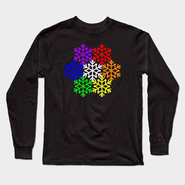 Gay Pride Snowflake Winter Christmas Holiday Long Sleeve T-Shirt by Muzehack